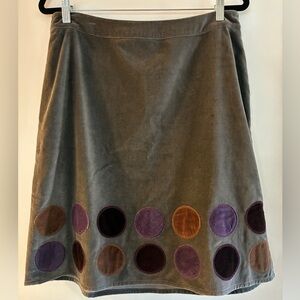 Boden Gray Velvet Skirt Size 14R